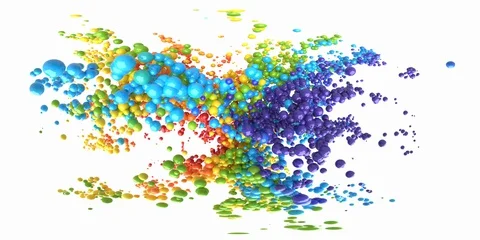VR360 Bubble Burst colorful foaming balls balloons spheres explosion alpha 60fps Stock Footage 130130540