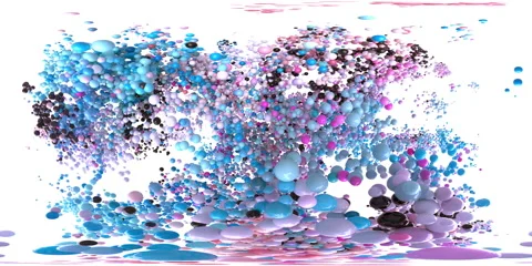VR360 Bubble Burst colorful foaming balls balloons spheres explosion alpha 60fps 库存影片 146520049