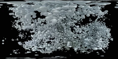 VR360 Bubble Burst colorful foaming balls balloons spheres explosion alpha 60fps Stock Footage 153385601