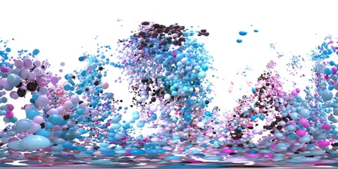 VR360 Bubble Burst colorful foaming balls balloons spheres explosion alpha 60fps 库存影片 153385603