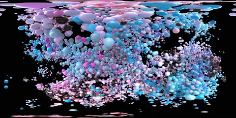 VR360 Bubble Burst colorful foaming balls balloons spheres explosion alpha 60fps 库存影片 155465288