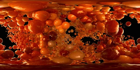 VR360 Bubble Burst colorful foaming balls balloons spheres explosion alpha 60fps Stock Footage 157238249