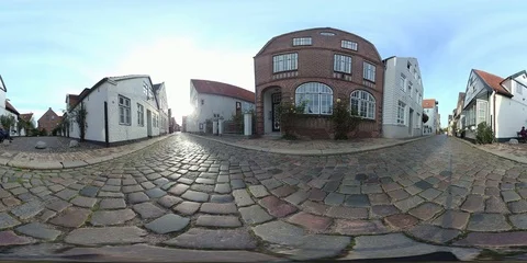 VR360, City view, Old Town of Husum, Germany, VR Video stock 117708076