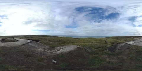 VR360, Concrete bunker from World War II in Denmark, Westwall, VR, 360 VR Stock Footage 117533071