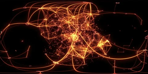 VR360 Digital Binary Metaverse Data Network expansion Meta universe burst 4k Stock Footage 200869495
