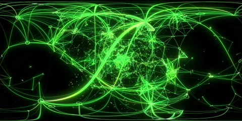 VR360 Digital Binary Metaverse Data Network expansion Meta universe burst 4k Video stock 212680734