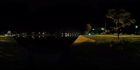 VR360 Equirectangular 02 Los Angeles Echo Park Lake at Night 5K Video stock 64489082