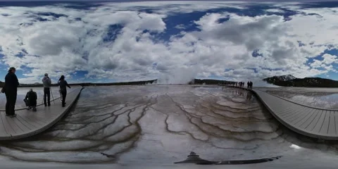 VR360. Grand Prismatic Spring at Midway Geyser Basin. Yellowstone NP Stock Footage 148770430