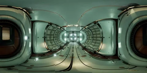 VR360 interior of Space Station 動画素材 135751004