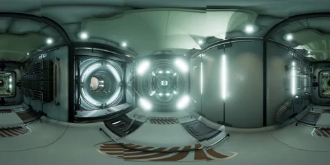 VR360 interior of Space Station Video stock 146325315