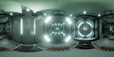 VR360 interior of Space Station Stock Footage 152375906