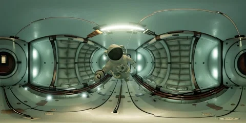 VR360 interior of Space Station Stock Footage 156767577