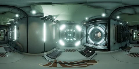 VR360 interior of Space Station Video stock 158484040