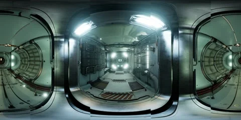 VR360 interior of Space Station Stock Footage 162561869