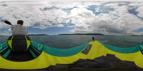 VR360 kayaking Stock Footage 136163482