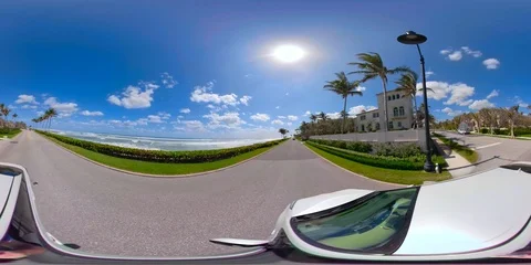Vr360 motion driving footage West Palm Beach FL S Ocean Boulevard Stock Footage 86719337