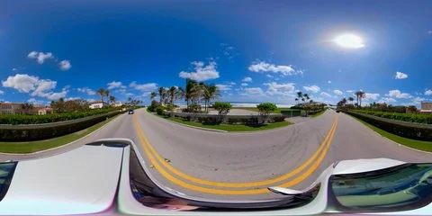 Vr360 motion driving plates West Palm Beach FL S Ocean Boulevard Stock Footage 86719365
