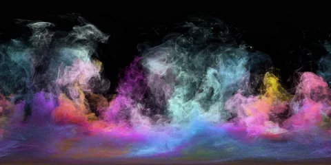 VR360 purple color powder explosion colorful burst smoke fluid ink particles 8K Stock Footage