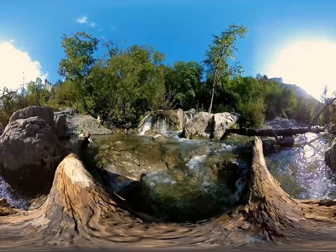 VR360 river waterfalls 库存影片 81203803