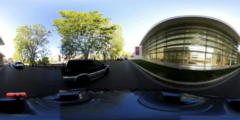 VR360 Rome Downtown View from a cyclist head into the traffic Stock Footage 88804648