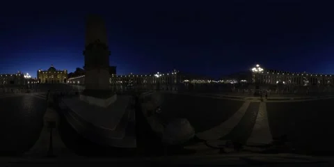VR360 Rome Saint Peter Square at dusk near the obelisk  Stock Footage 161406898