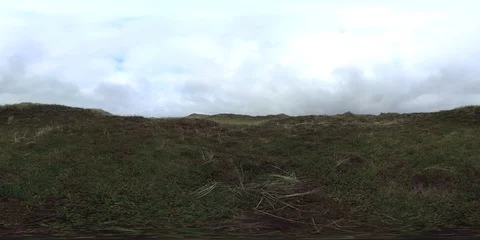 VR360, Sand dune with dune vegetation on the North Sea coast, Denmark, VR Stock Footage 117535779