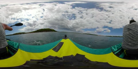 VR360 Sea kayaking Stock Footage 136161107