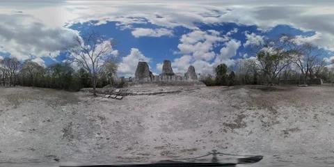 VR360. Three Towers Building of Xpuhil Mayan Ruins. Timelapse. Mexico Stock Footage 148211534