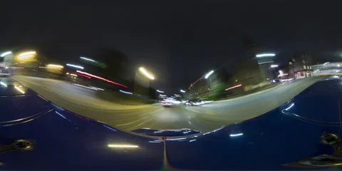 VR360 Timelapse of car driving at night in Edinburgh (25p) Stock Footage 137432081