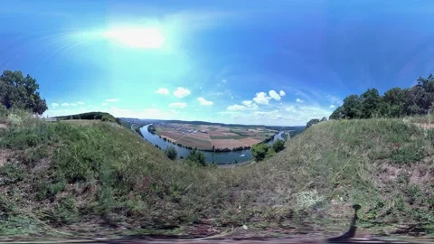 VR360, View into the river valley from the mountain Stock Footage 136192421
