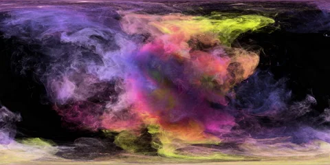 VR360 violet color powder explosion colorful burst smoke fluid ink particles 8K Stock Footage 147494887