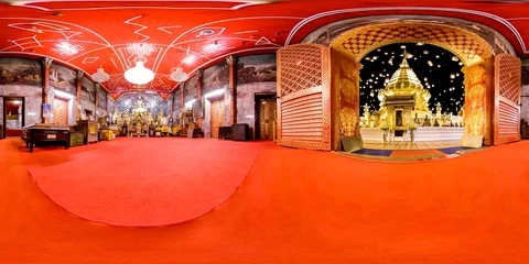 VR360-Wat Phrathat Doi Suthep Temple Public Landmark Of Chiang Mai, Thailand Stock Footage 130125596