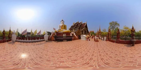 VR360-Wat Rajamontean Temple Public Landmarks Religion Of Chiang Mai, Thailand Stock Footage 130101068