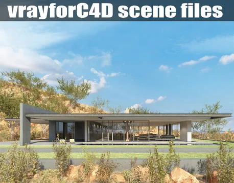 VRayforC4D Scene files - Exterior Scene - House Jireh 3D Model