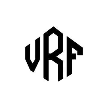 VRF letter logo design with polygon shape. VRF polygon and cube shape logo .. Stock Illustration