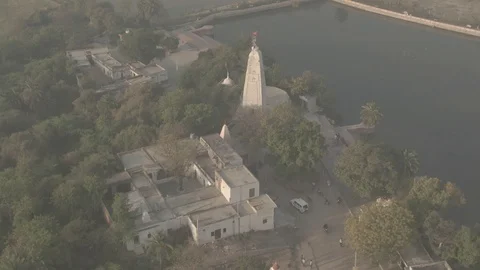 Vrindavan, city of 5000 temples. India, 4k aerial ungraded Stock Footage 107718210