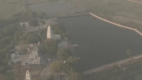 Vrindavan, city of 5000 temples. India, 4k aerial ungraded Stock-Footage 107718217