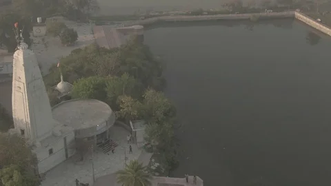 Vrindavan, city of 5000 temples. India, 4k aerial ungraded Stock-Footage 107718512