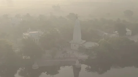 Vrindavan, city of 5000 temples. India, 4k aerial ungraded Stock-Footage 107718641