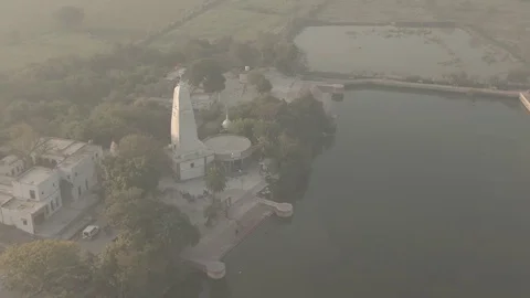 Vrindavan, city of 5000 temples. India, 4k aerial ungraded Stock Footage 107718864