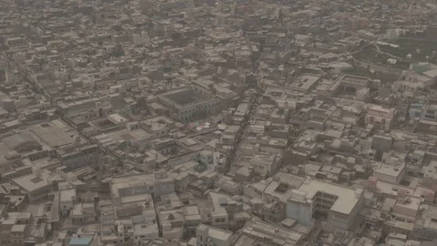 Vrindavan, city of 5000 temples. India, 4k aerial ungraded Stock Footage 107719104
