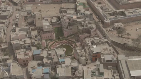 Vrindavan, city of 5000 temples. India, 4k aerial ungraded Stock-Footage 107719337