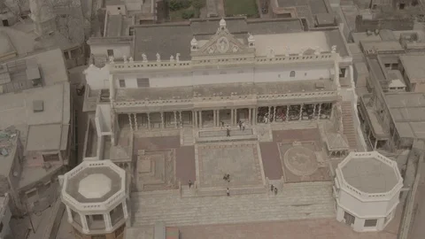 Vrindavan, city of 5000 temples. India, 4k aerial ungraded Stock-Footage 107720495