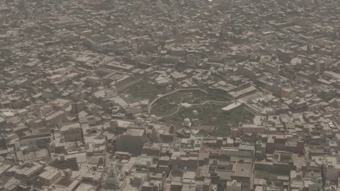 Vrindavan, city of 5000 temples. India, 4k aerial ungraded Video stock 107721071