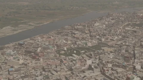 Vrindavan, city of 5000 temples. India, 4k aerial ungraded Stock-Footage 107721234