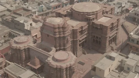 Vrindavan, city of 5000 temples. India, 4k aerial ungraded Stock Footage 107722666