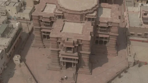 Vrindavan, city of 5000 temples. India, 4k aerial ungraded Stock Footage 107722699