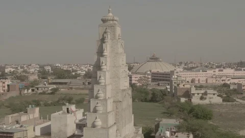 Vrindavan, city of 5000 temples. India, 4k aerial ungraded Stock Footage 107724956