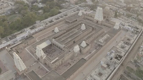 Vrindavan, city of 5000 temples. India, 4k aerial ungraded Stock Footage 107727468