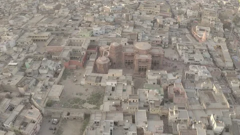 Vrindavan, city of 5000 temples. India, 4k aerial ungraded Stock Footage 107727986